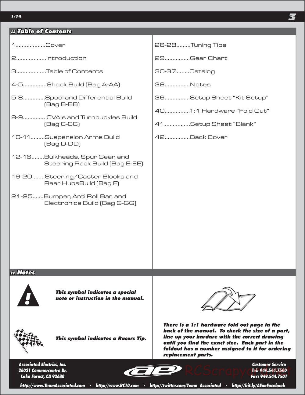 Team Associated - TC6.2 Factory Team - Manual - Page 3