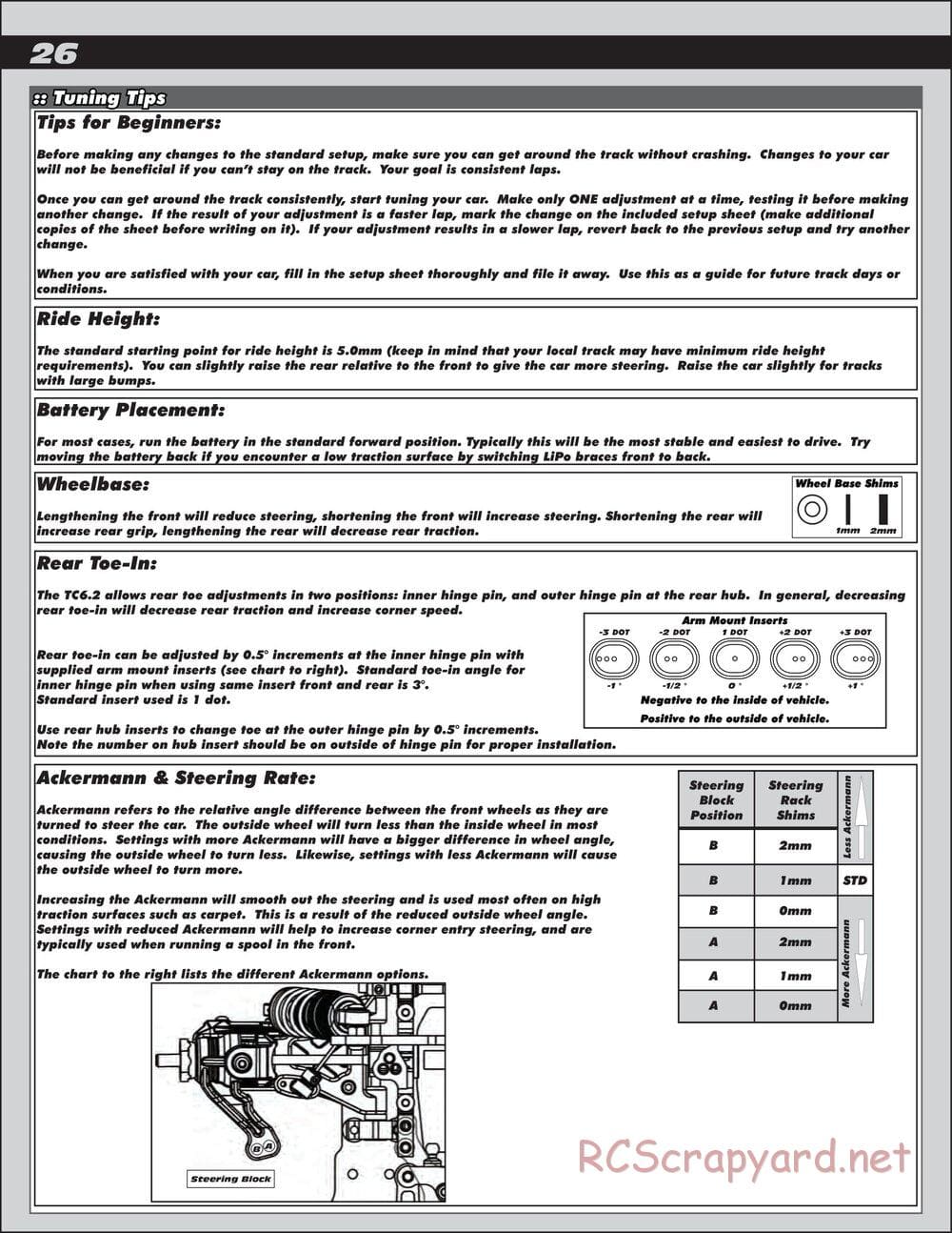 Team Associated - TC6.2 Factory Team - Manual - Page 26