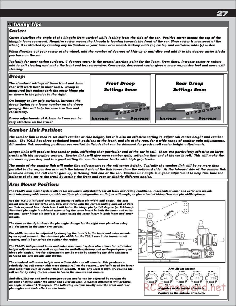 Team Associated - TC6.2 Factory Team - Manual - Page 27