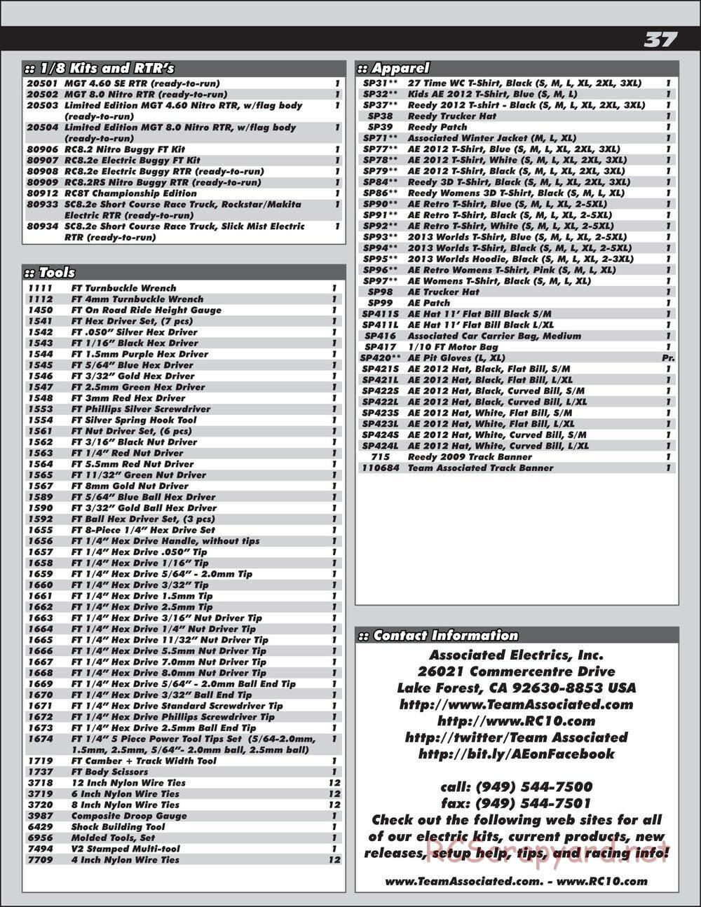 Team Associated - TC6.2 Factory Team - Manual - Page 37