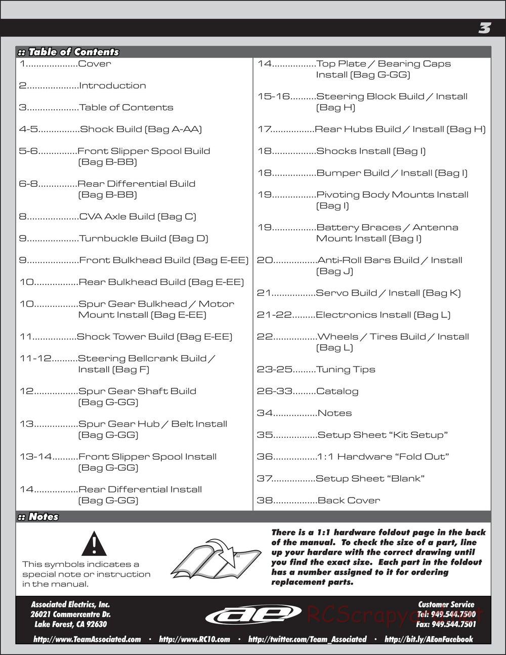 Team Associated - TC6 Factory Team - Manual - Page 3