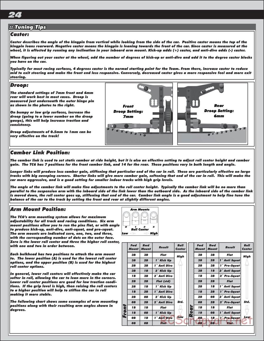 Team Associated - TC6 Factory Team - Manual - Page 24