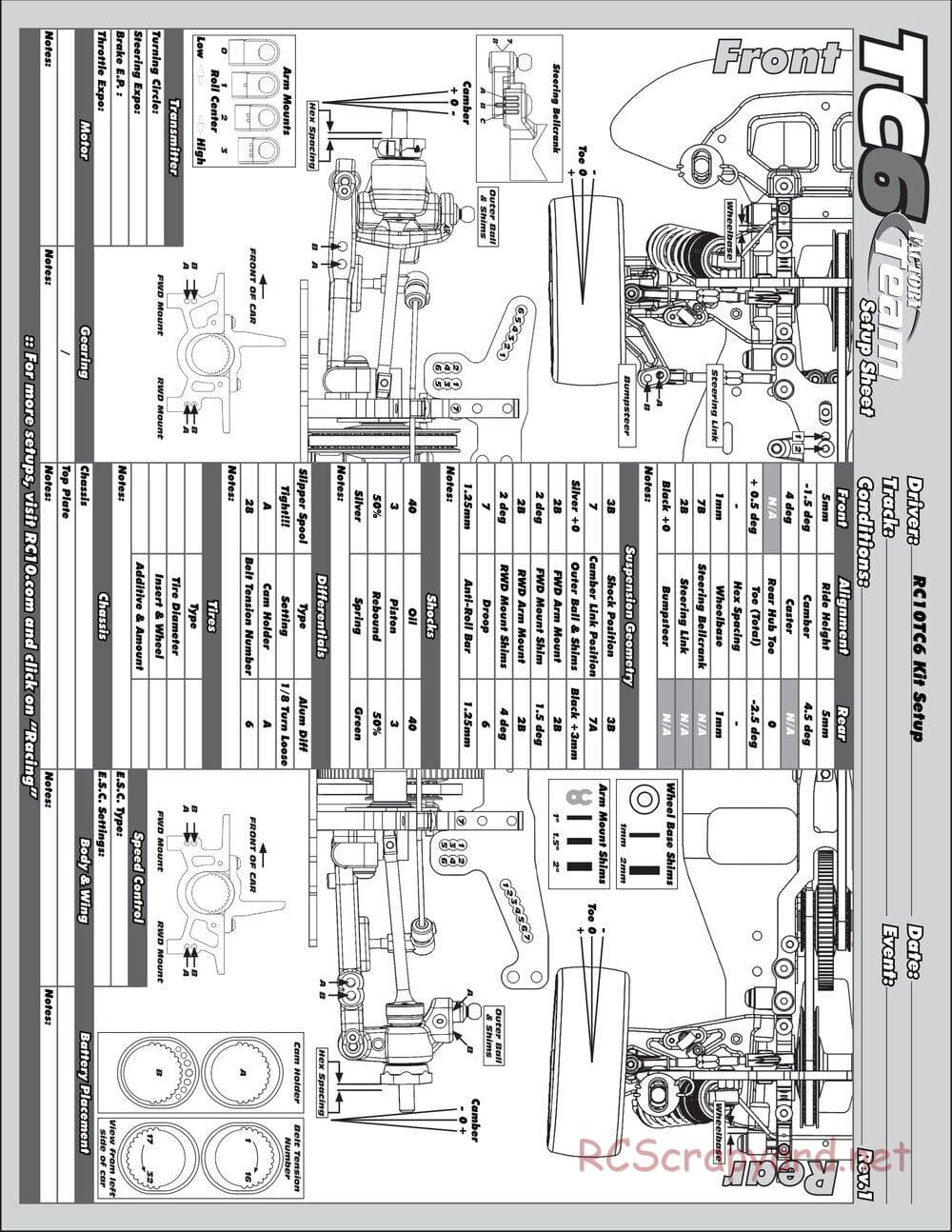 Team Associated - TC6 Factory Team - Manual - Page 35