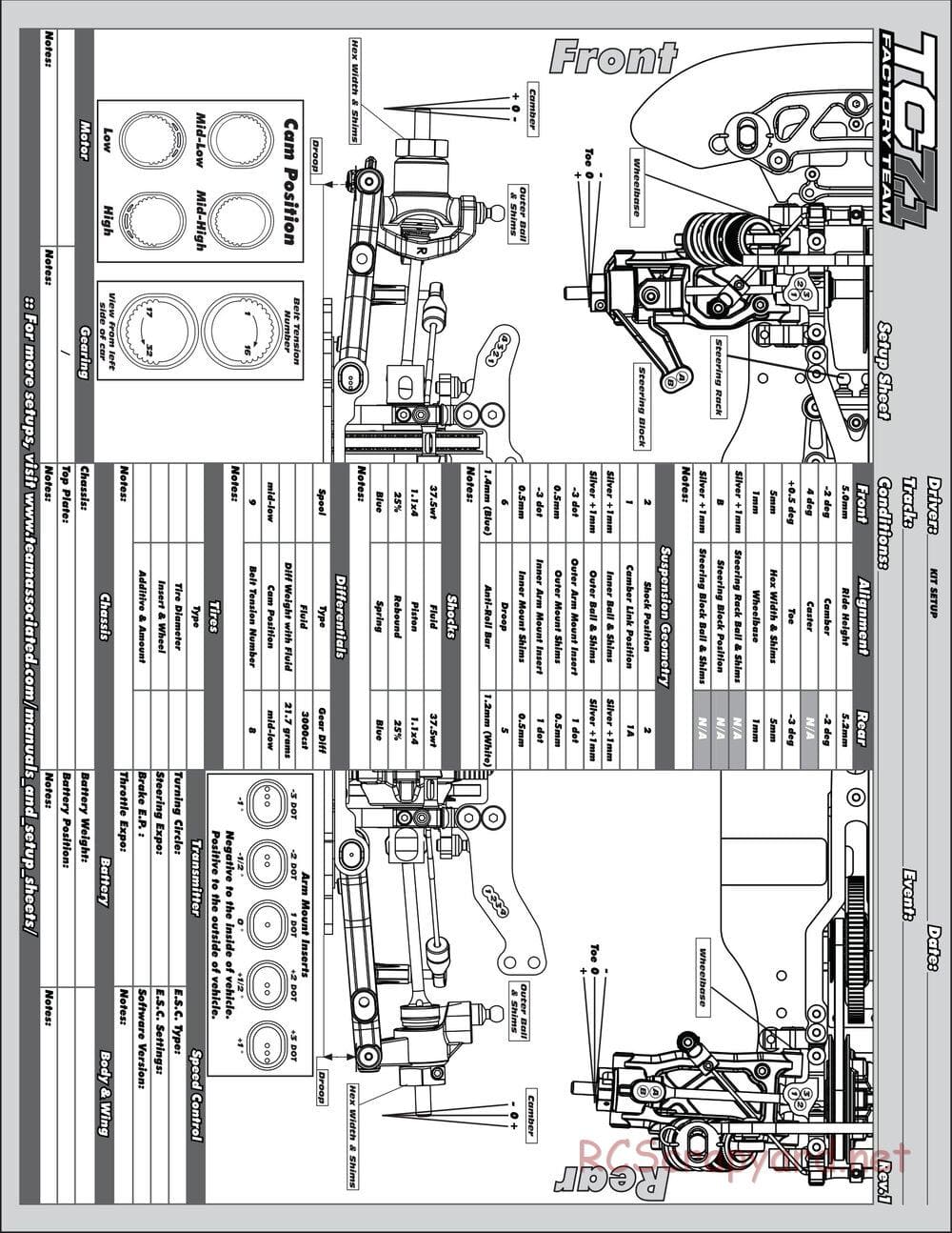 Team Associated - TC7.1 Factory Team - Manual - Page 36