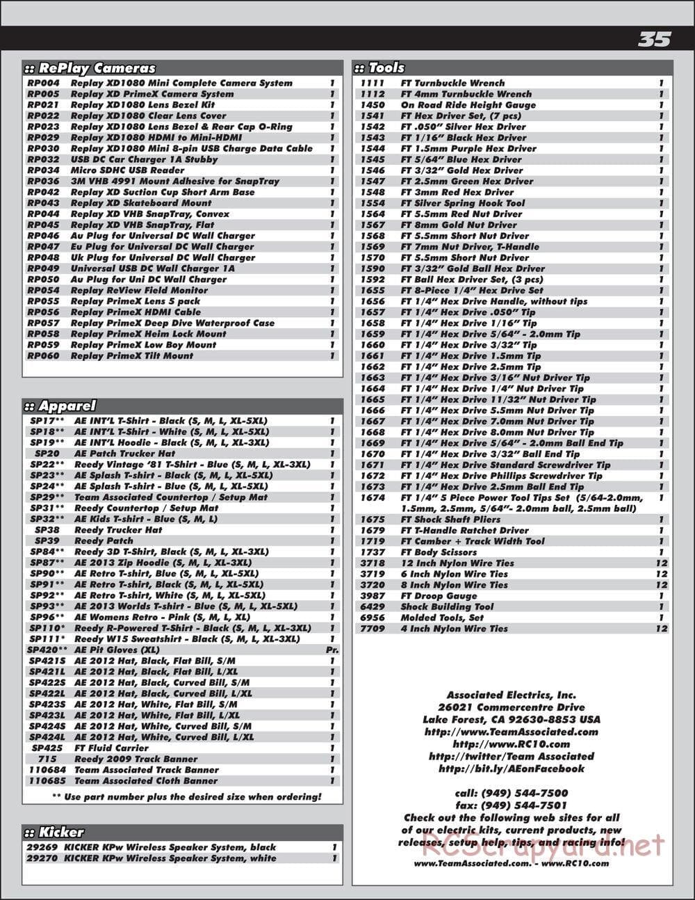 Team Associated - TC7 Factory Team - Manual - Page 35