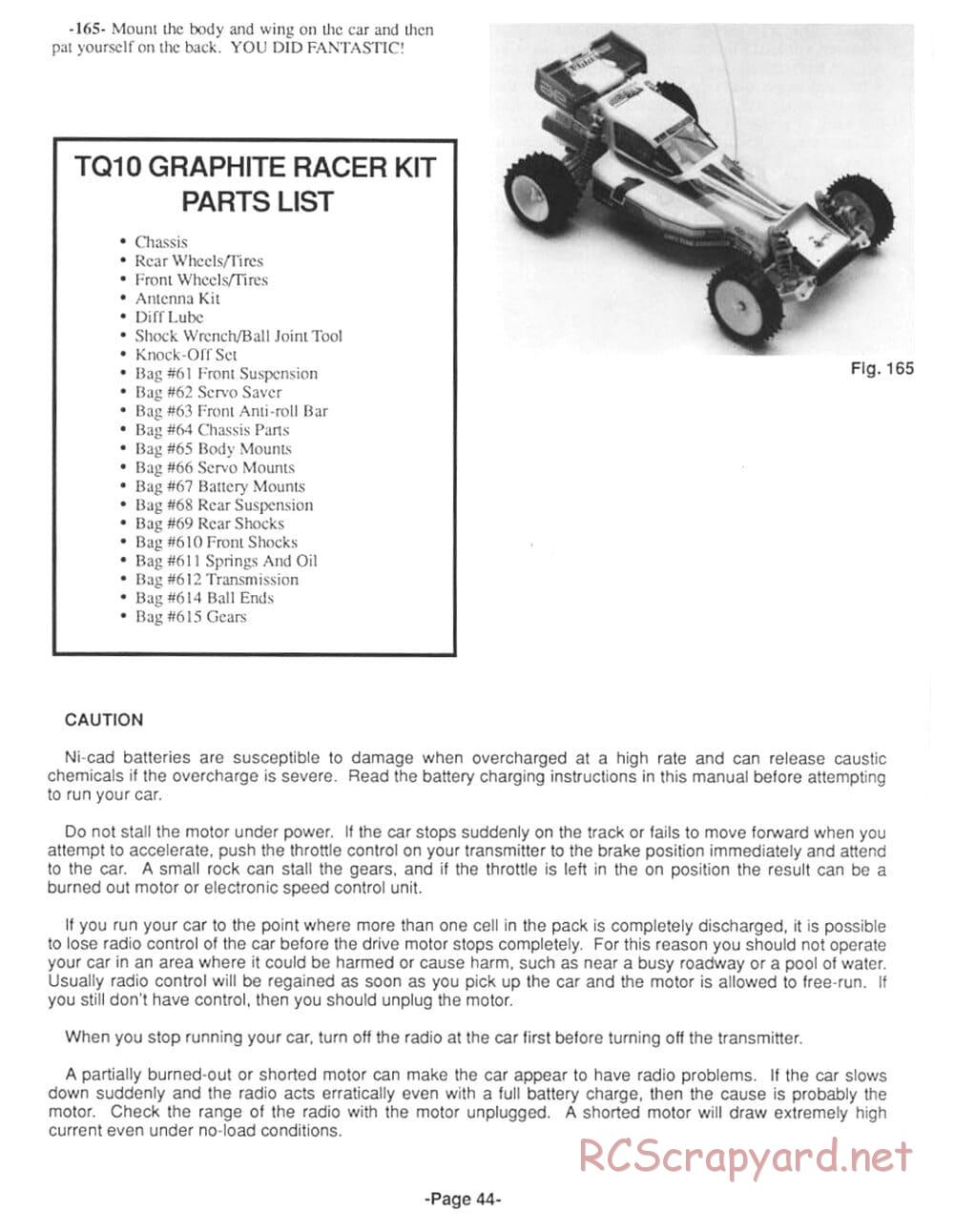 Team Associated - TQ10 Graphite - Manual - Page 46