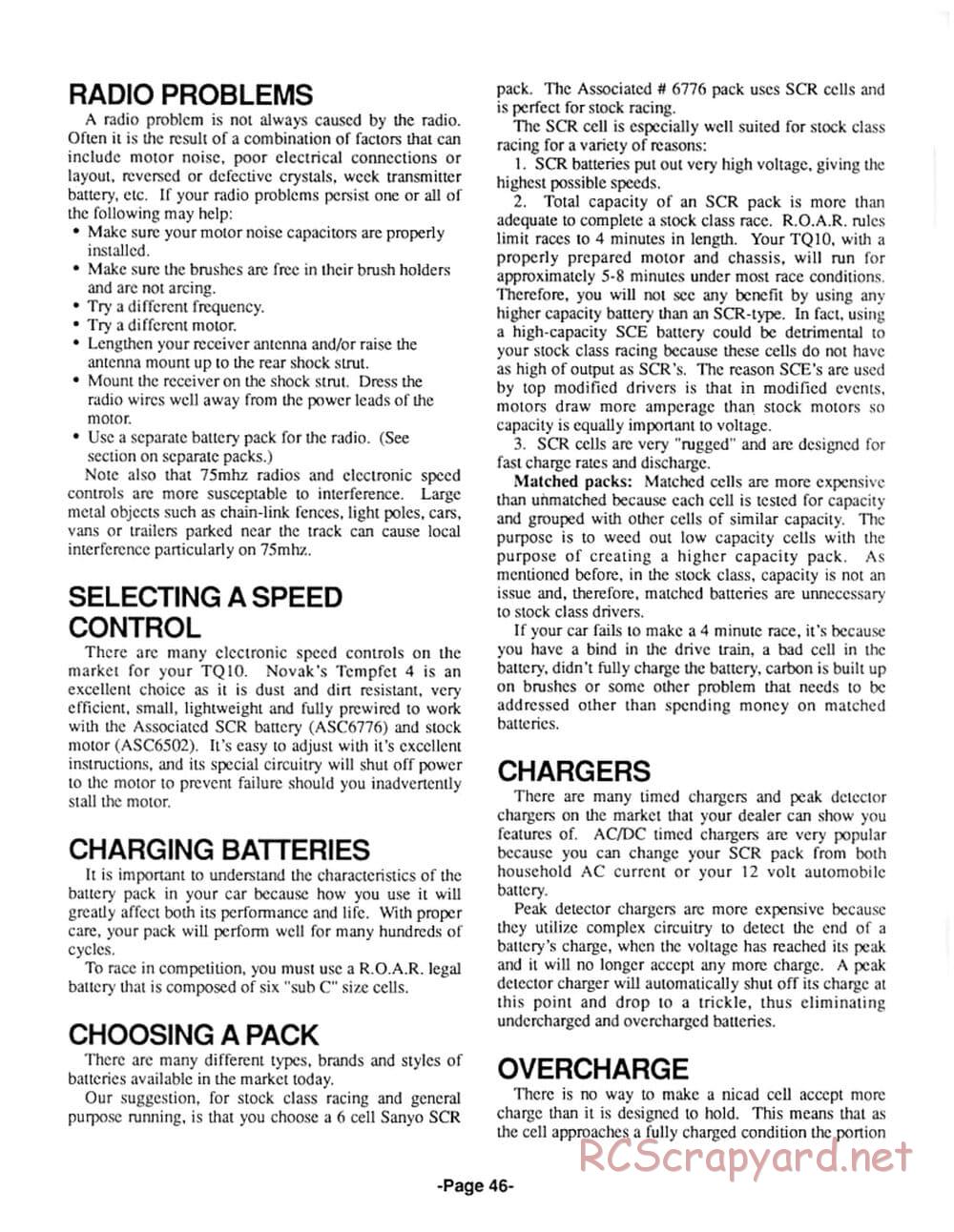 Team Associated - TQ10 Graphite - Manual - Page 48