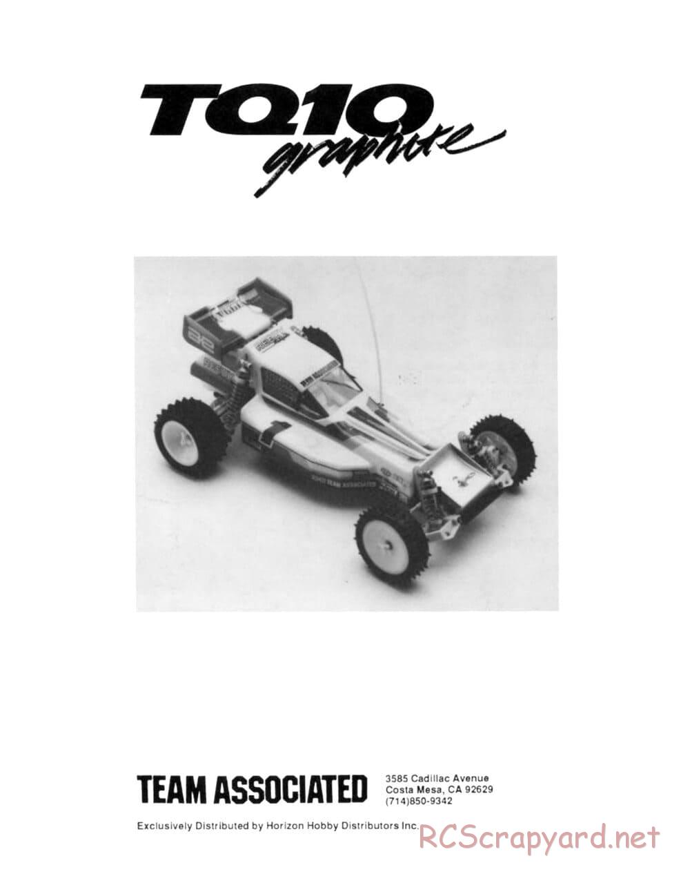 Team Associated - TQ10 Graphite - Manual - Page 52