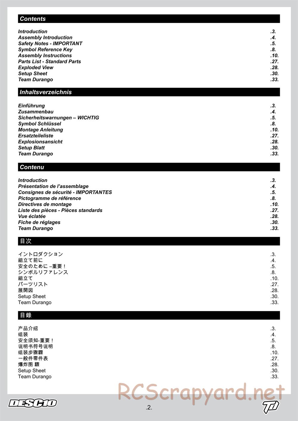 Durango - DESC10 - Manual - Page 2