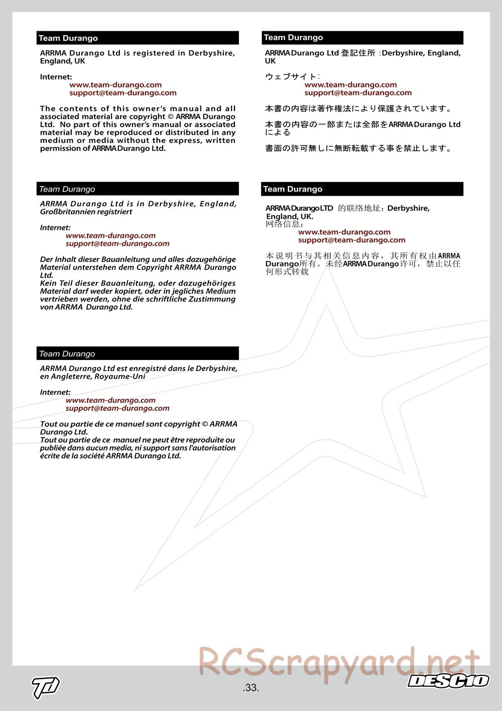 Durango - DESC10 - Manual - Page 33