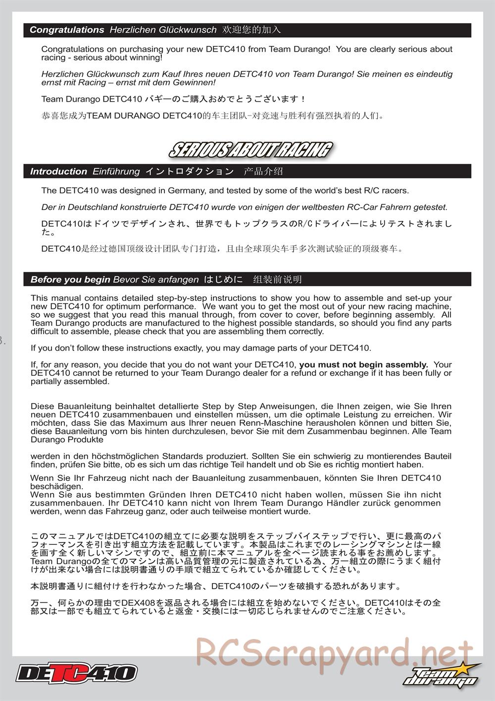 Durango - DETC410 - Manual - Page 3