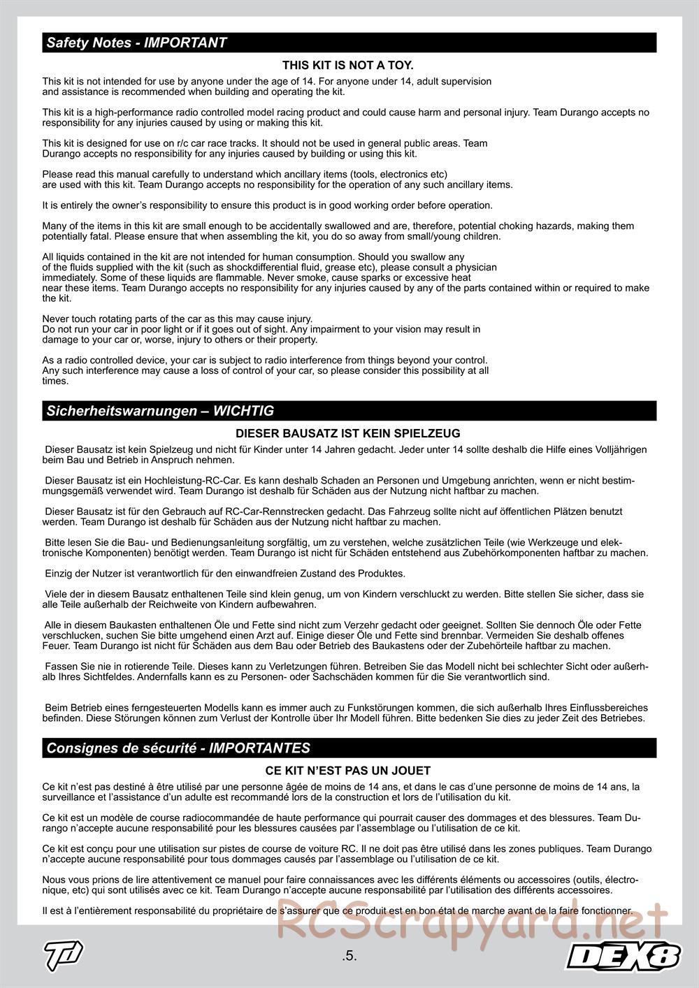 Durango - DEX8 - Manual - Page 5