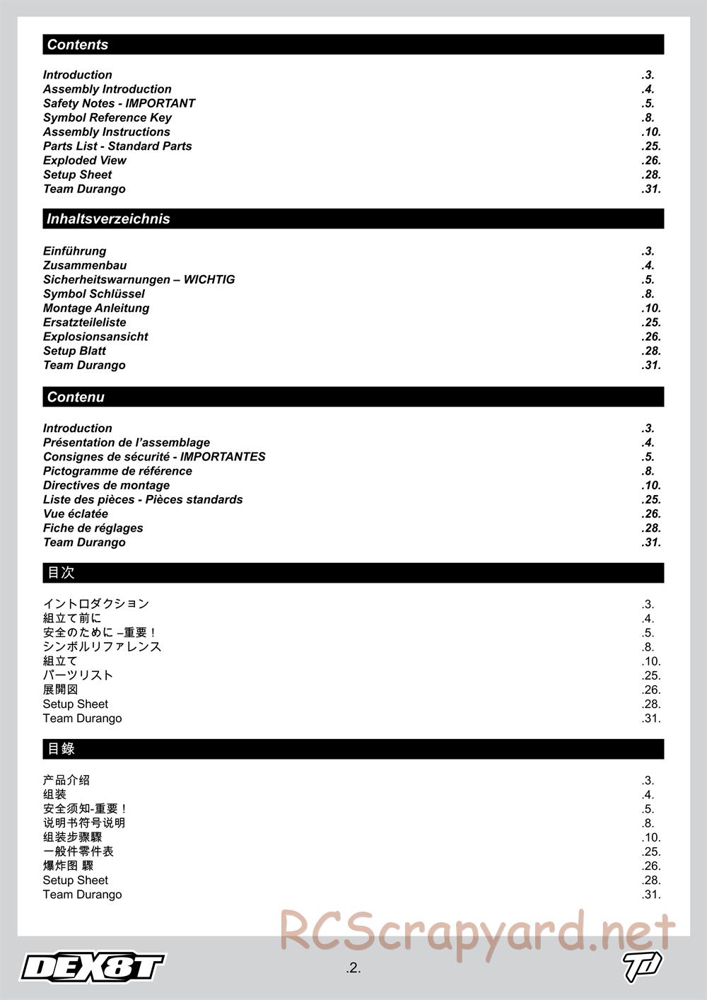 Durango - DEX8T - Manual - Page 2