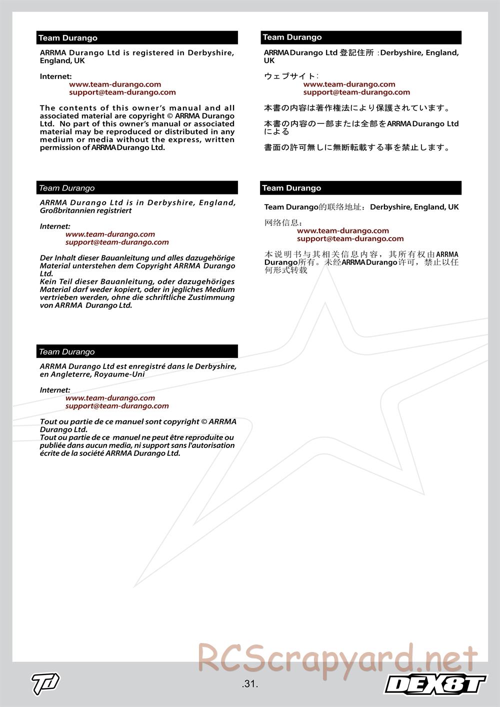 Durango - DEX8T - Manual - Page 31