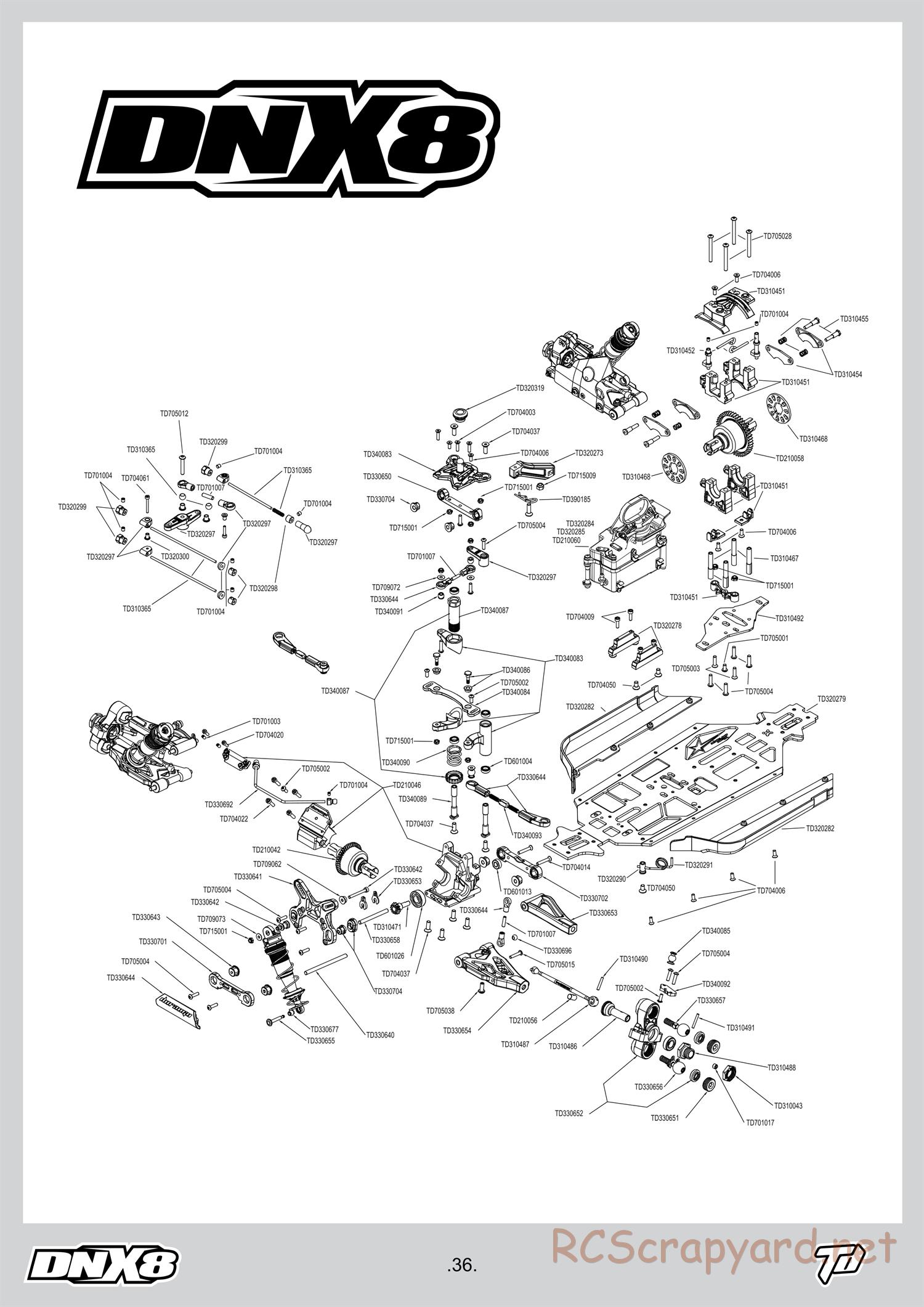 Durango - DNX8 - Exploded View with Part Numbers - Page 36
