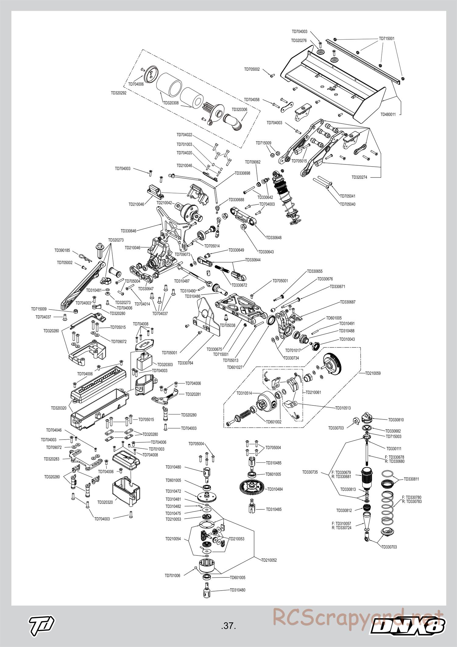 Durango - DNX8 - Exploded View with Part Numbers - Page 37