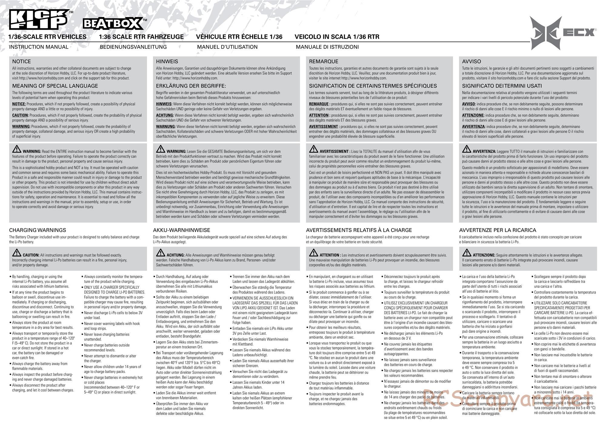 ECX - Beatbox - Manual - Page 1