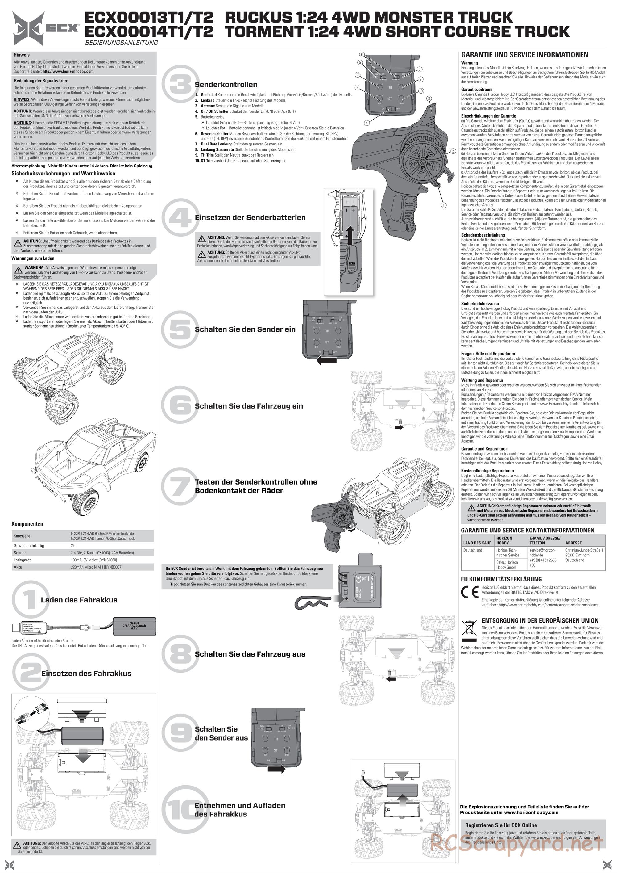ECX - Ruckus 4WD - Manual - Page 2