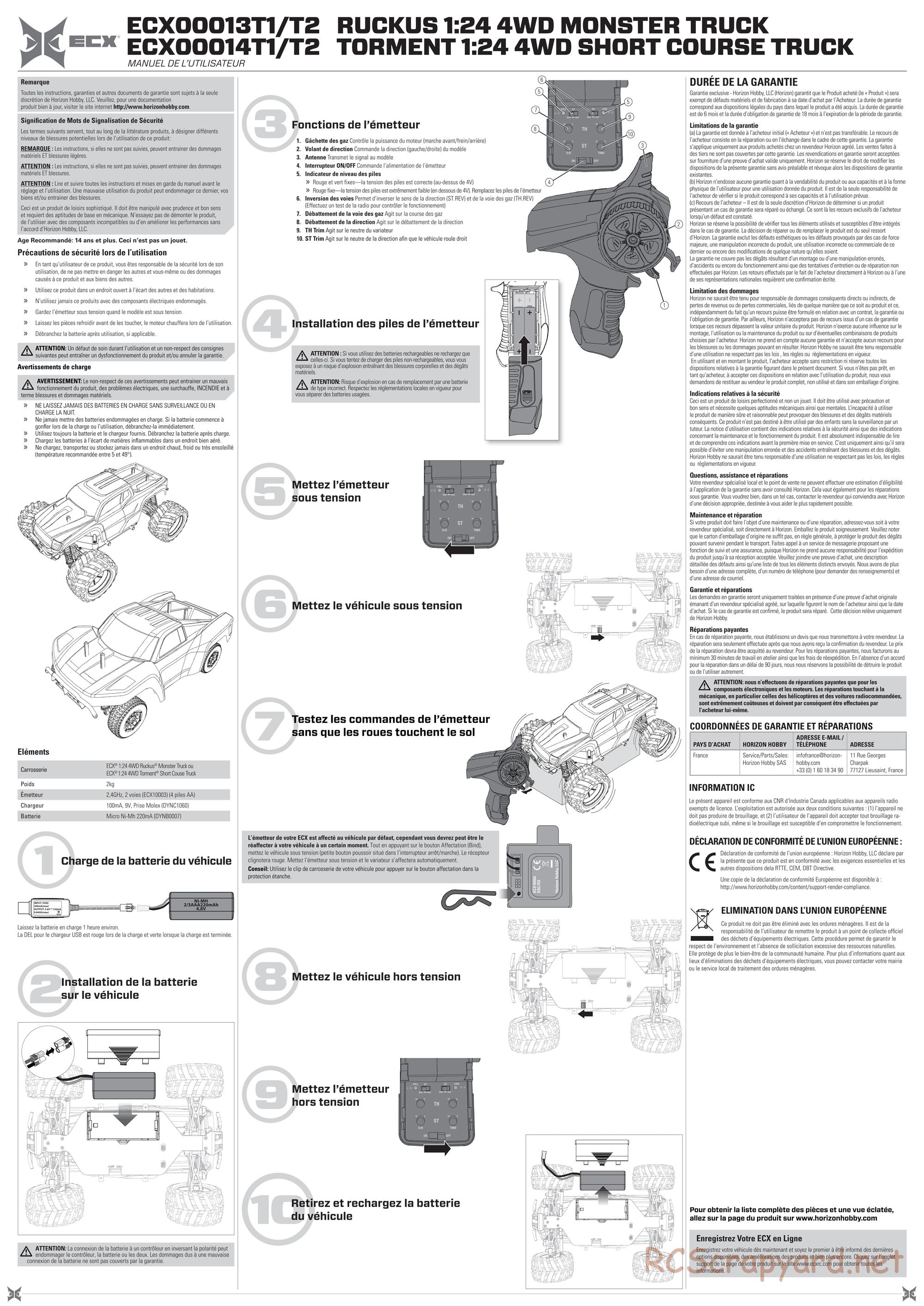 ECX - Ruckus 4WD - Manual - Page 3