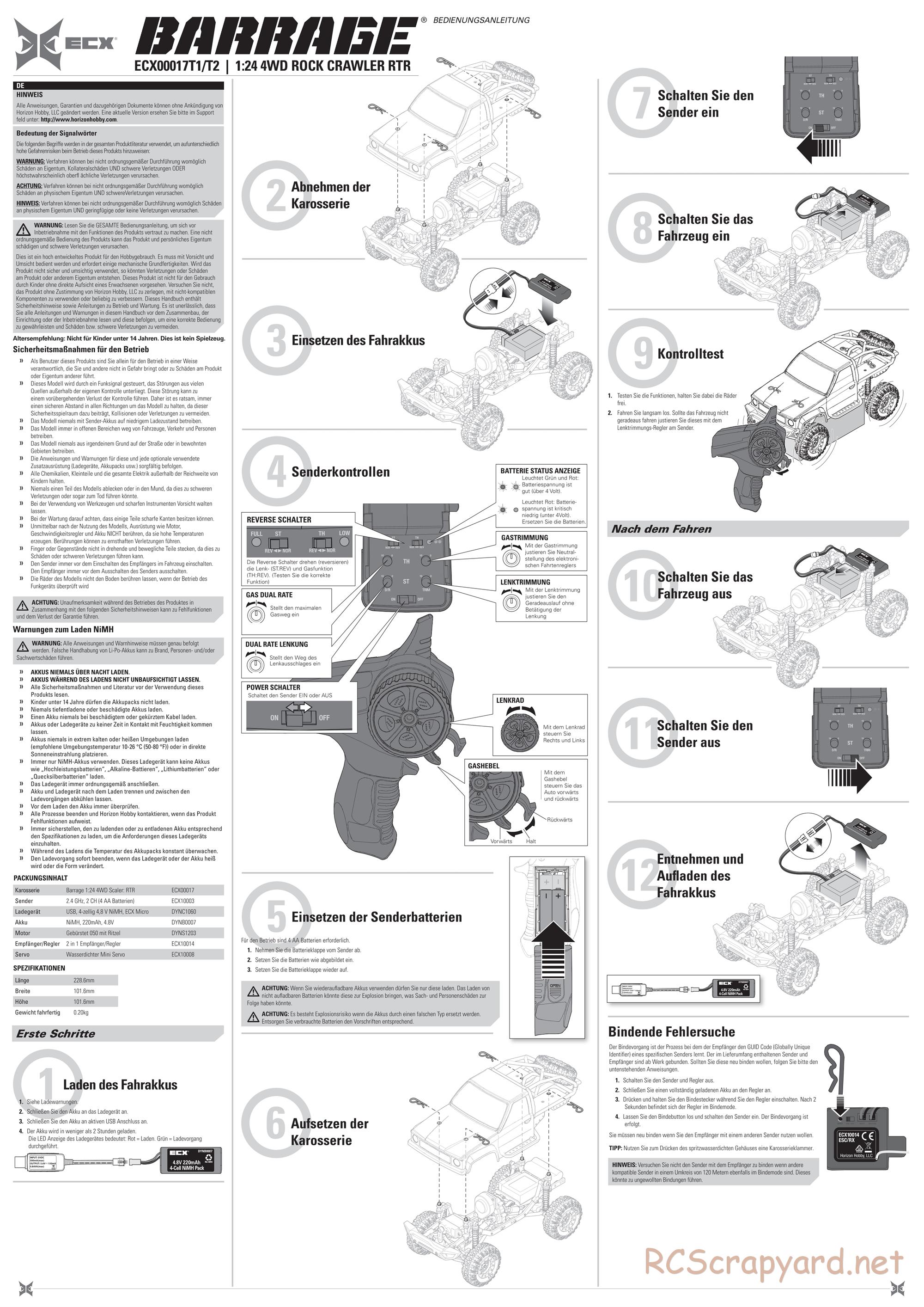ECX - Barrage 4WD - Manual - Page 2