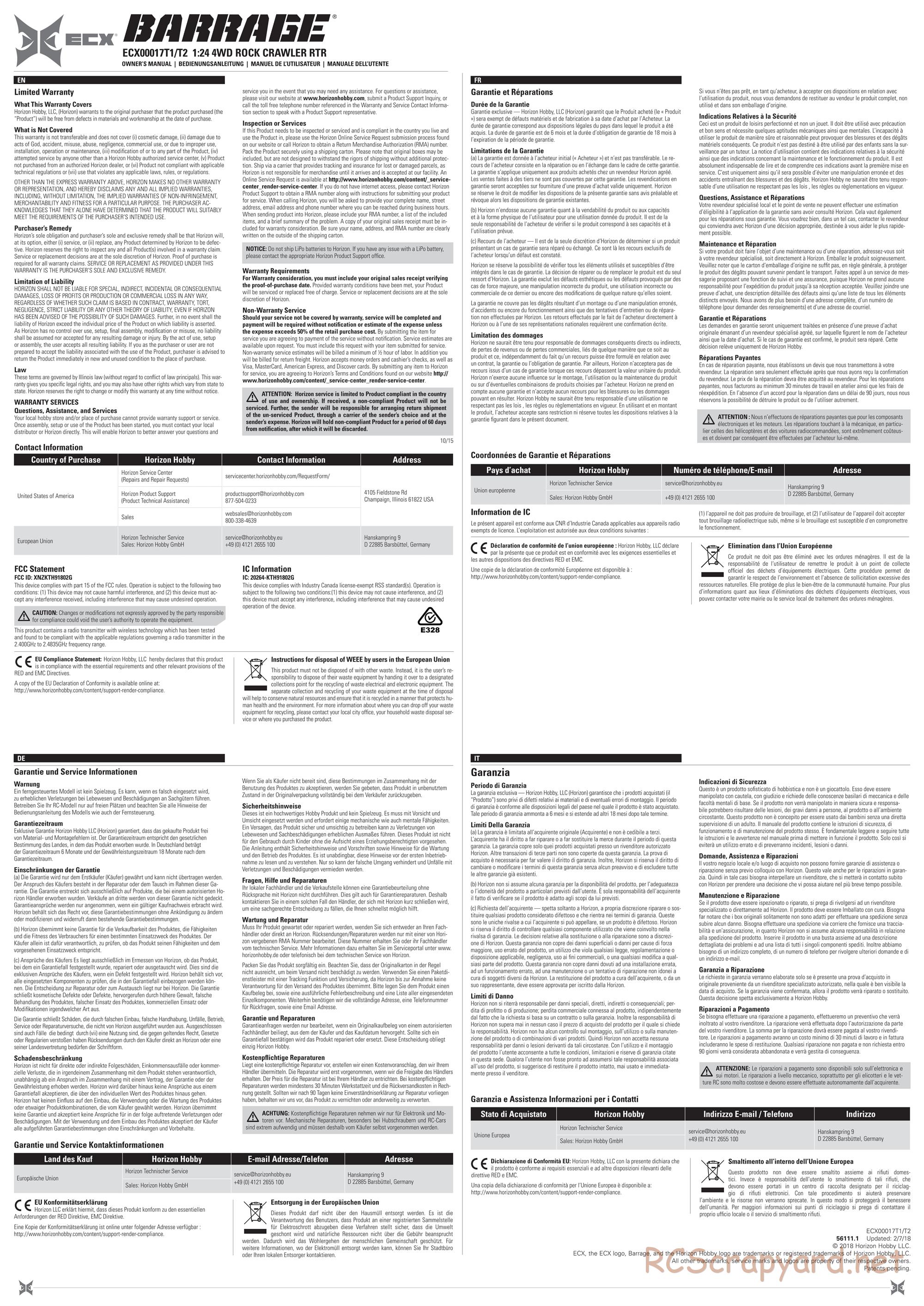 ECX - Barrage 4WD - Manual - Page 7