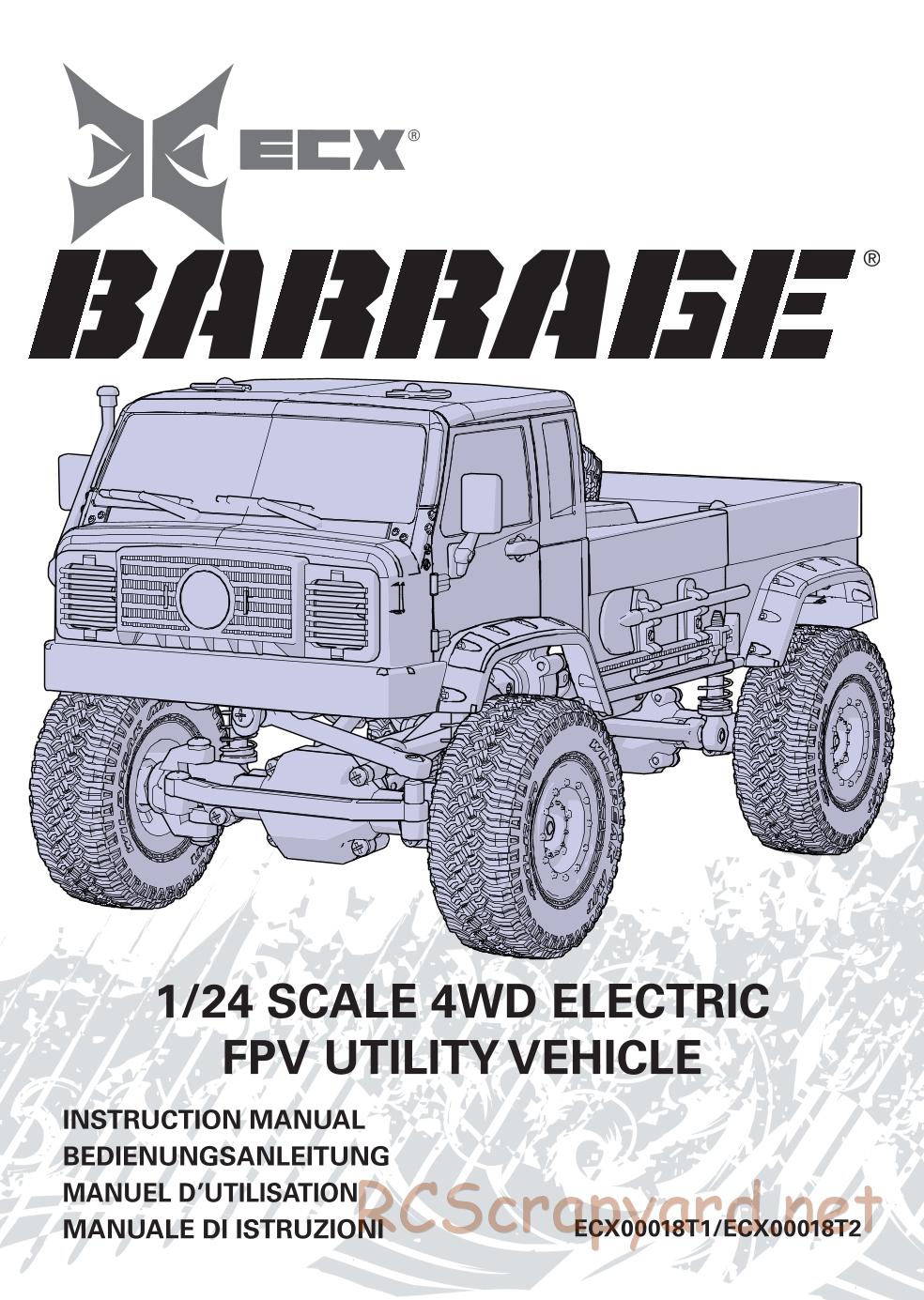 ECX - Barrage UV 4WD - Manual - Page 1