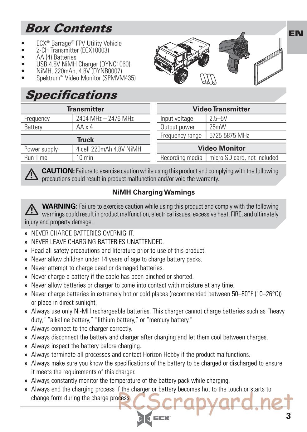 ECX - Barrage UV 4WD - Manual - Page 3