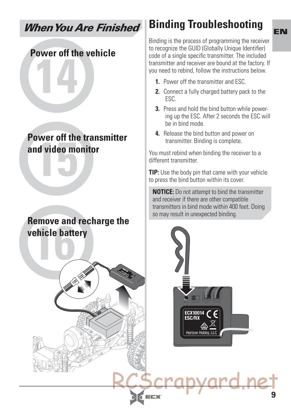 ECX - Barrage UV 4WD - Manual - Page 9