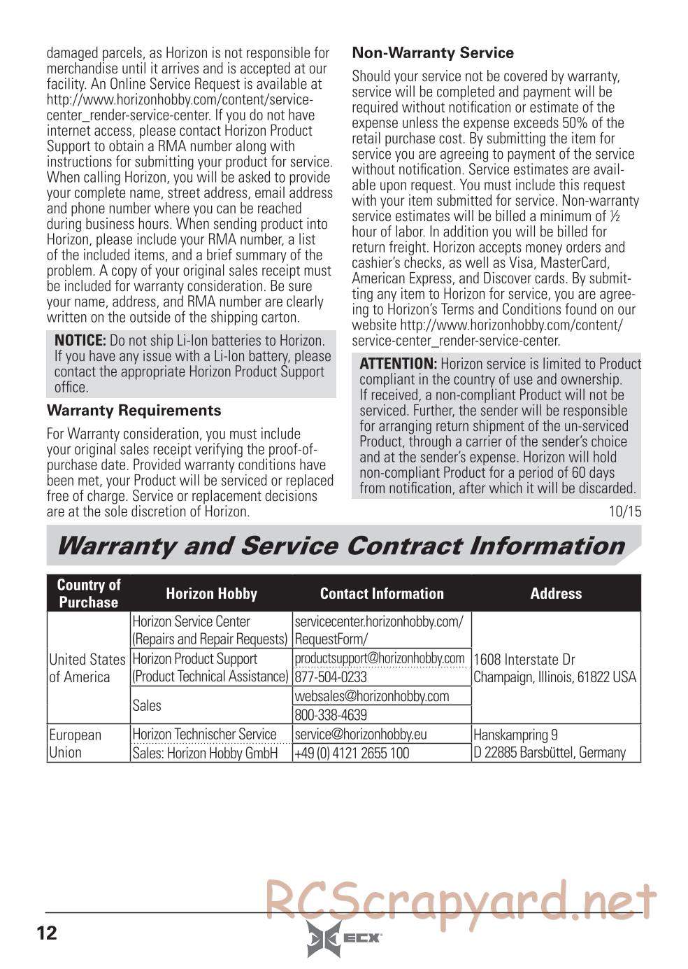 ECX - Barrage UV 4WD - Manual - Page 12