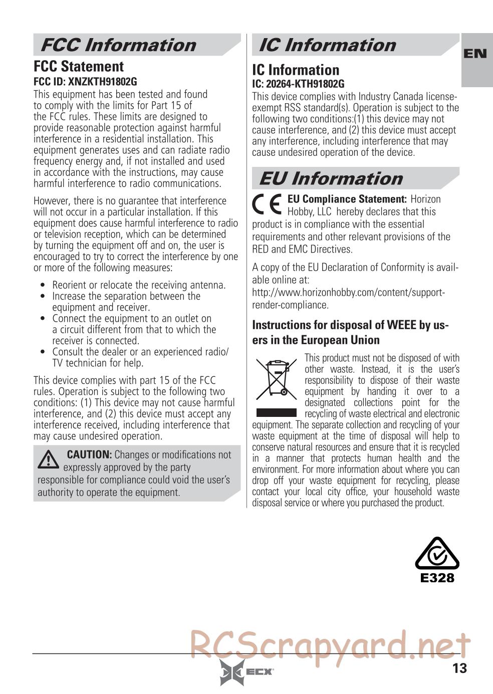 ECX - Barrage UV 4WD - Manual - Page 13