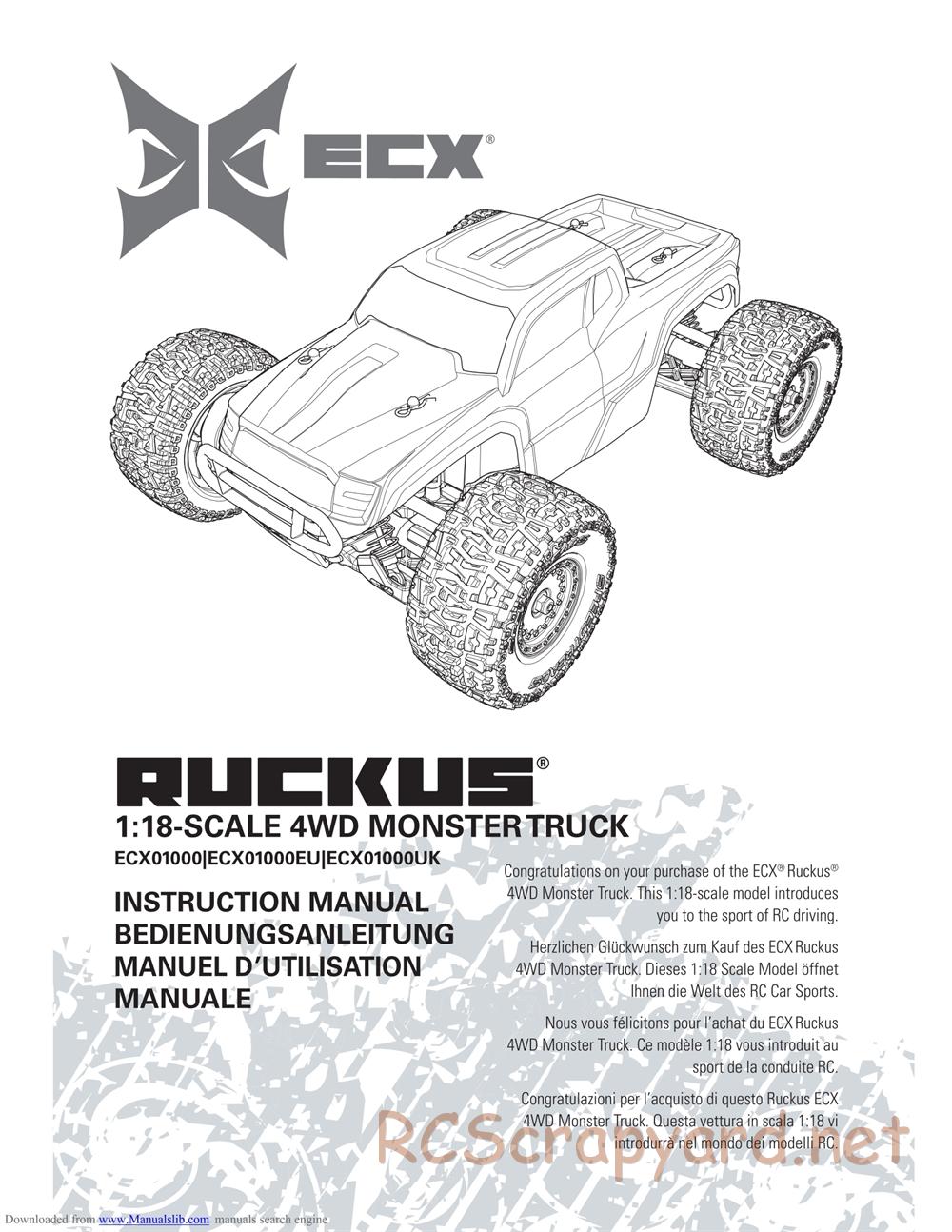 ECX - Ruckus 4WD - Manual - Page 1