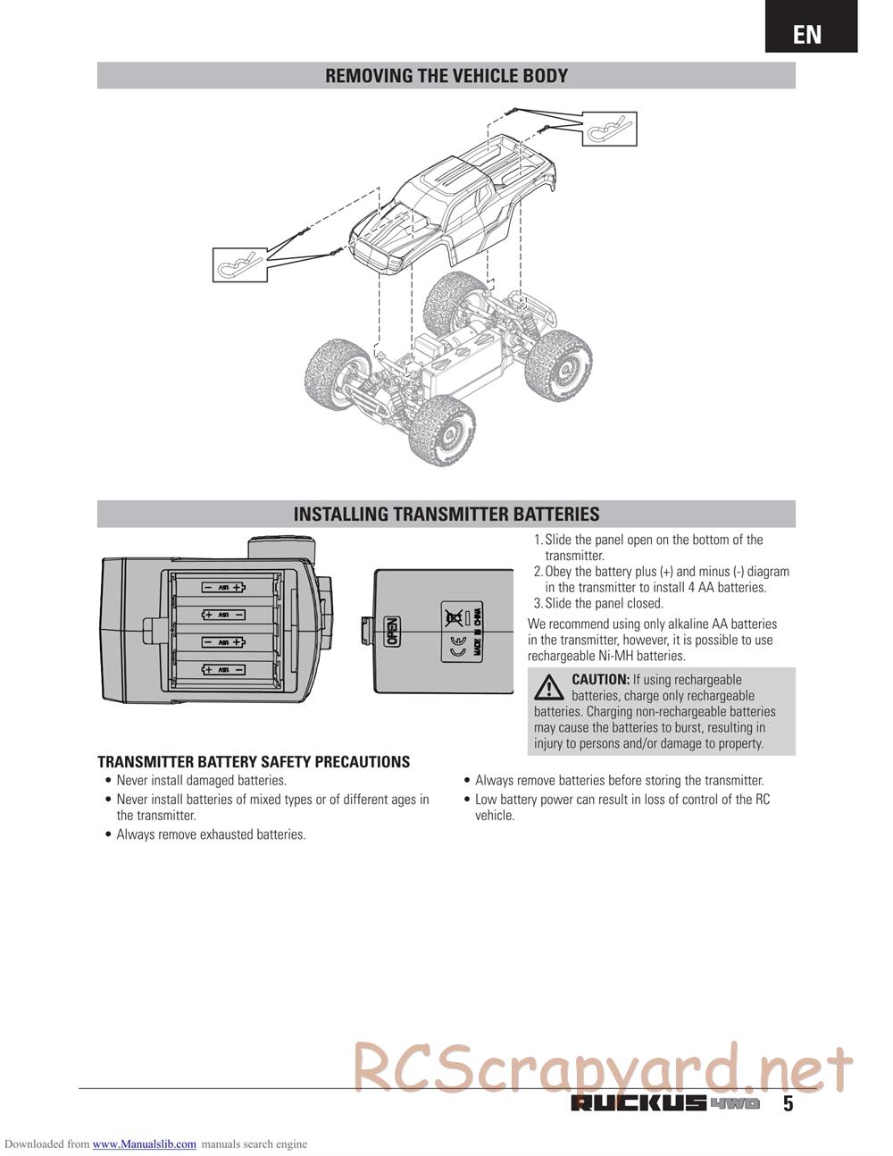 ECX - Ruckus 4WD - Manual - Page 5
