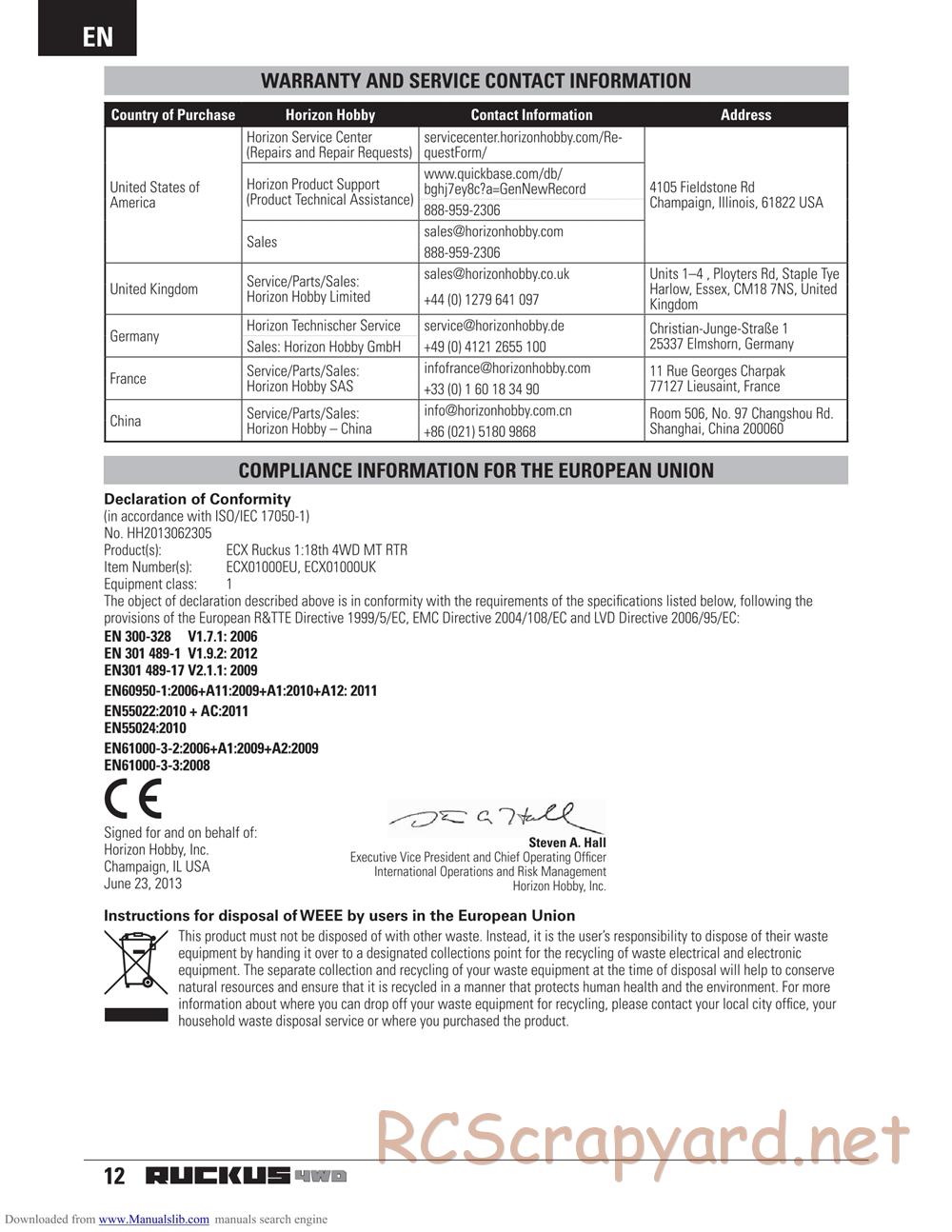 ECX - Ruckus 4WD - Manual - Page 12