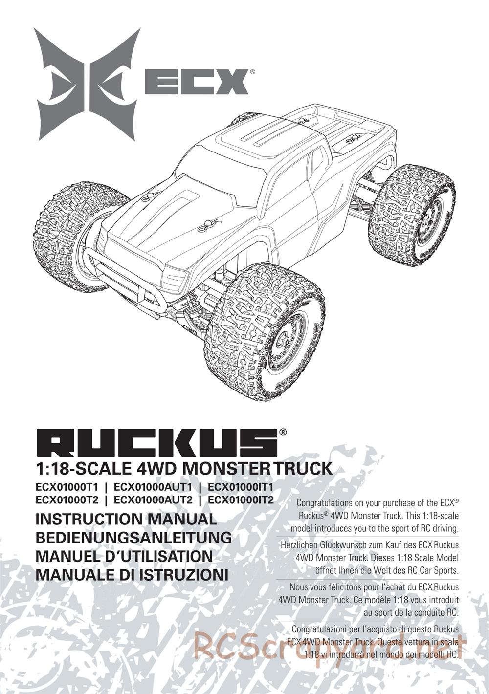 ECX - Ruckus 4WD - Manual - Page 1