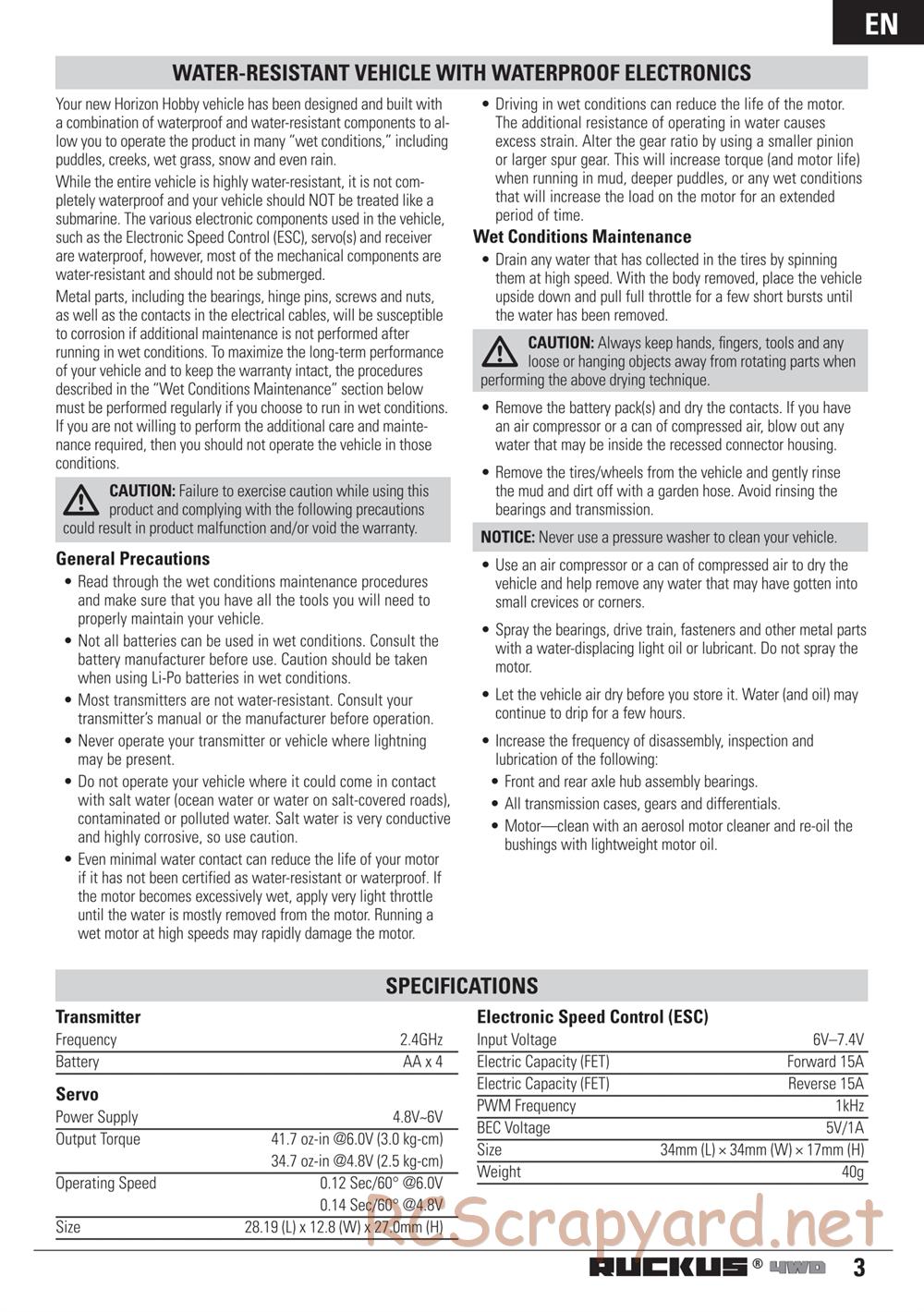 ECX - Ruckus 4WD - Manual - Page 3