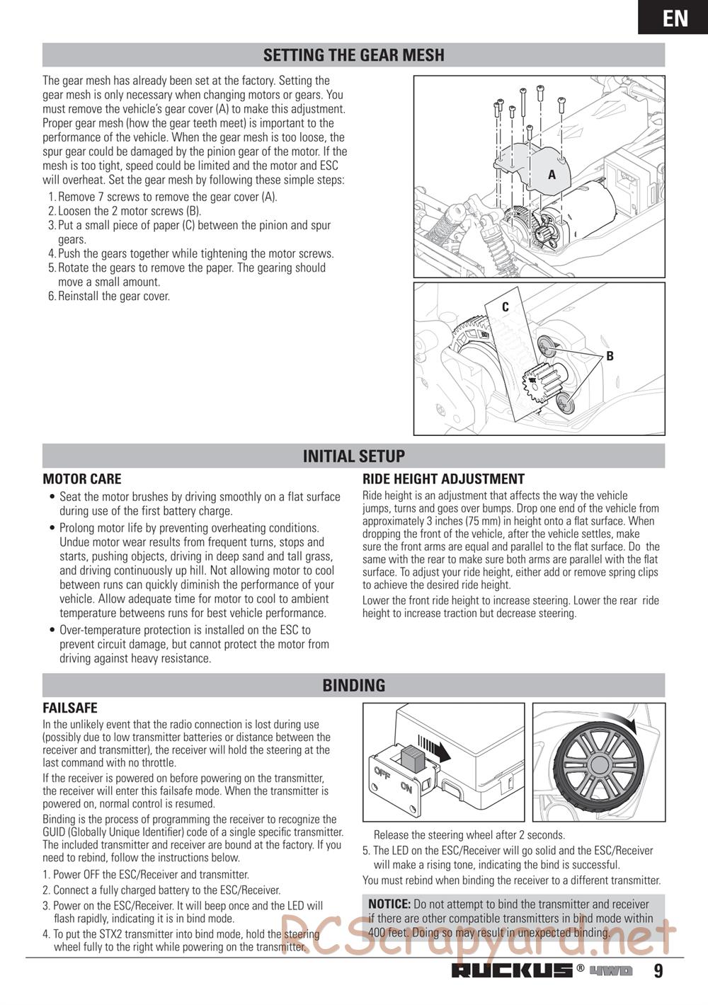 ECX - Ruckus 4WD - Manual - Page 9