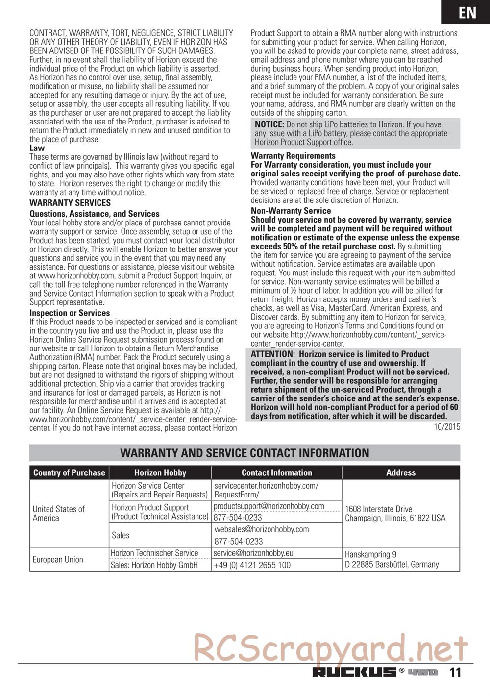 ECX - Ruckus 4WD - Manual - Page 11