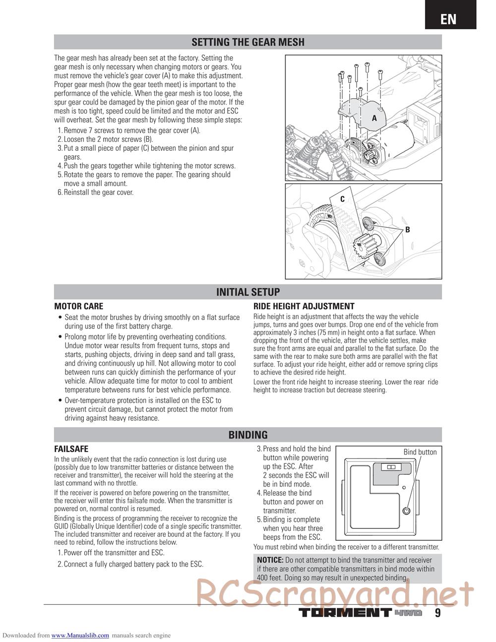 ECX - Torment 4WD (2013) - Manual - Page 9