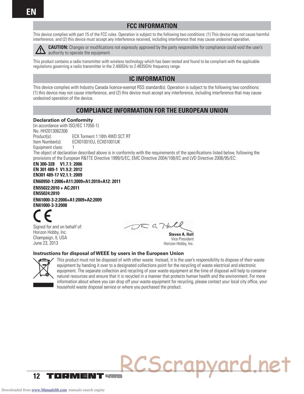ECX - Torment 4WD (2013) - Manual - Page 12