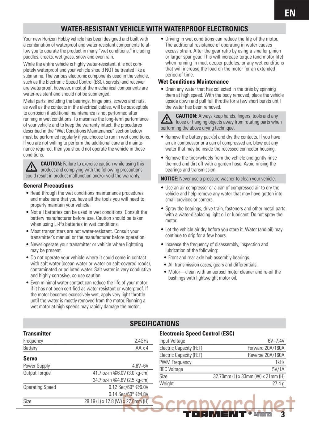 ECX - Torment 4WD - Manual - Page 3