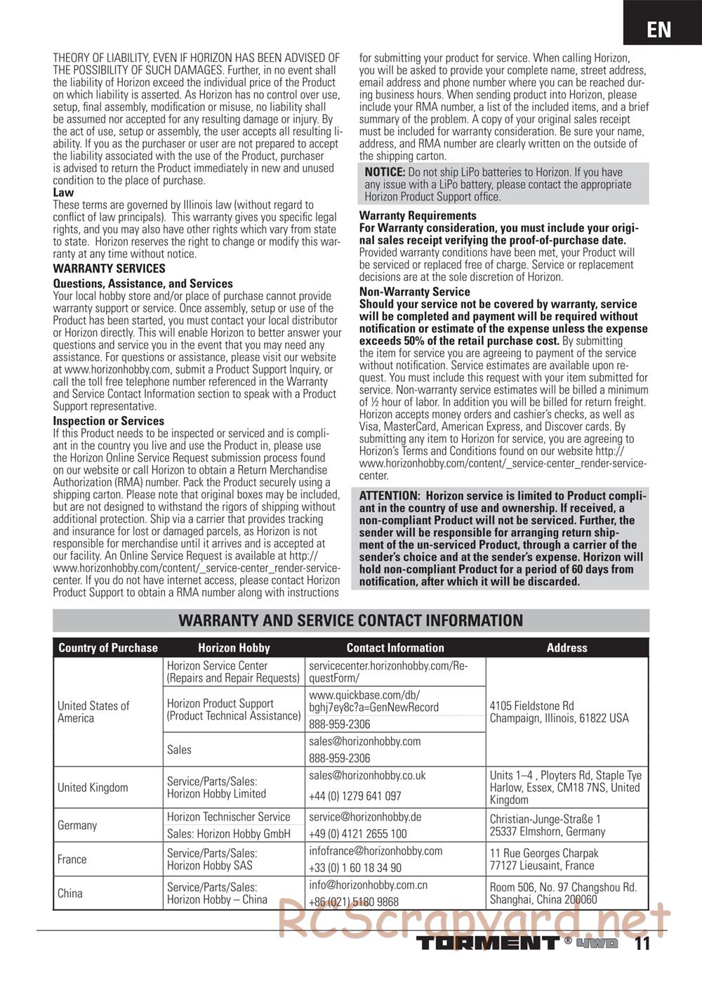 ECX - Torment 4WD - Manual - Page 11