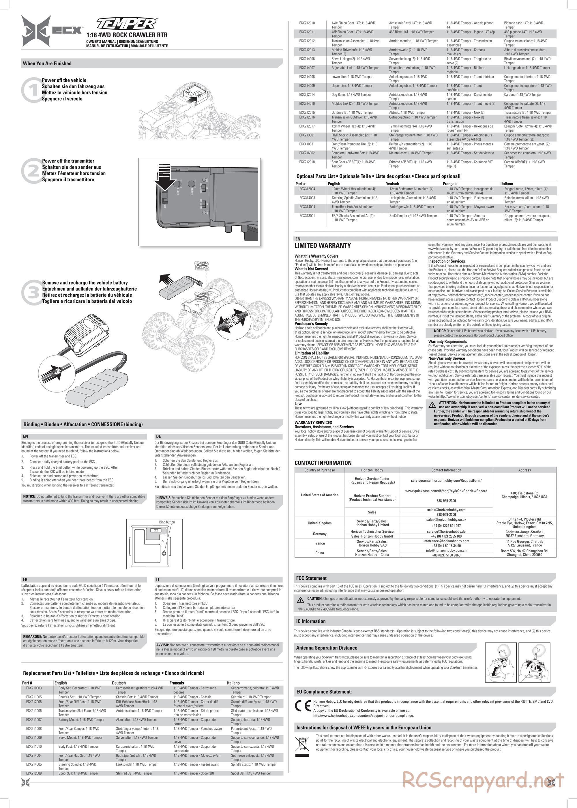 ECX - Temper 4WD - Manual - Page 3
