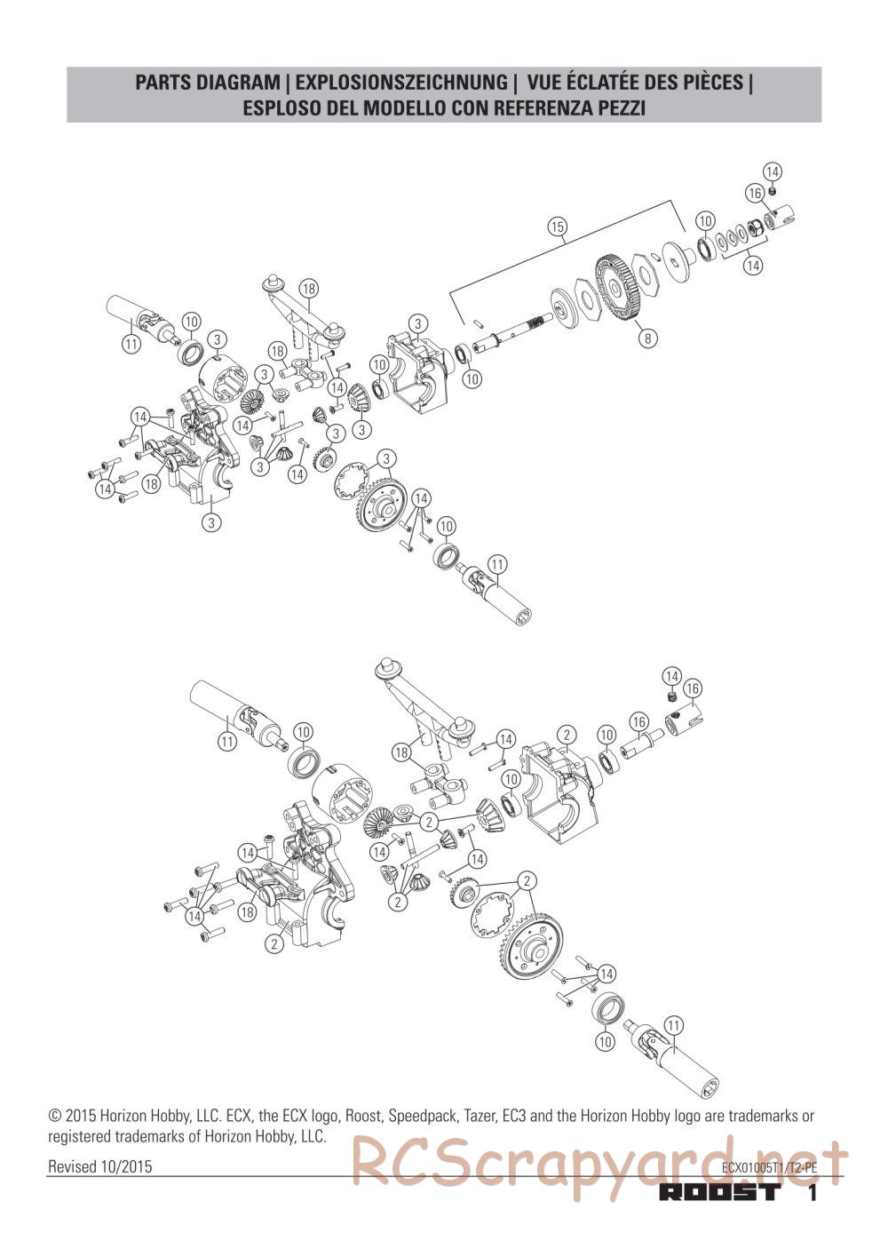 ECX - Roost 4WD - Exploded View - Page 1