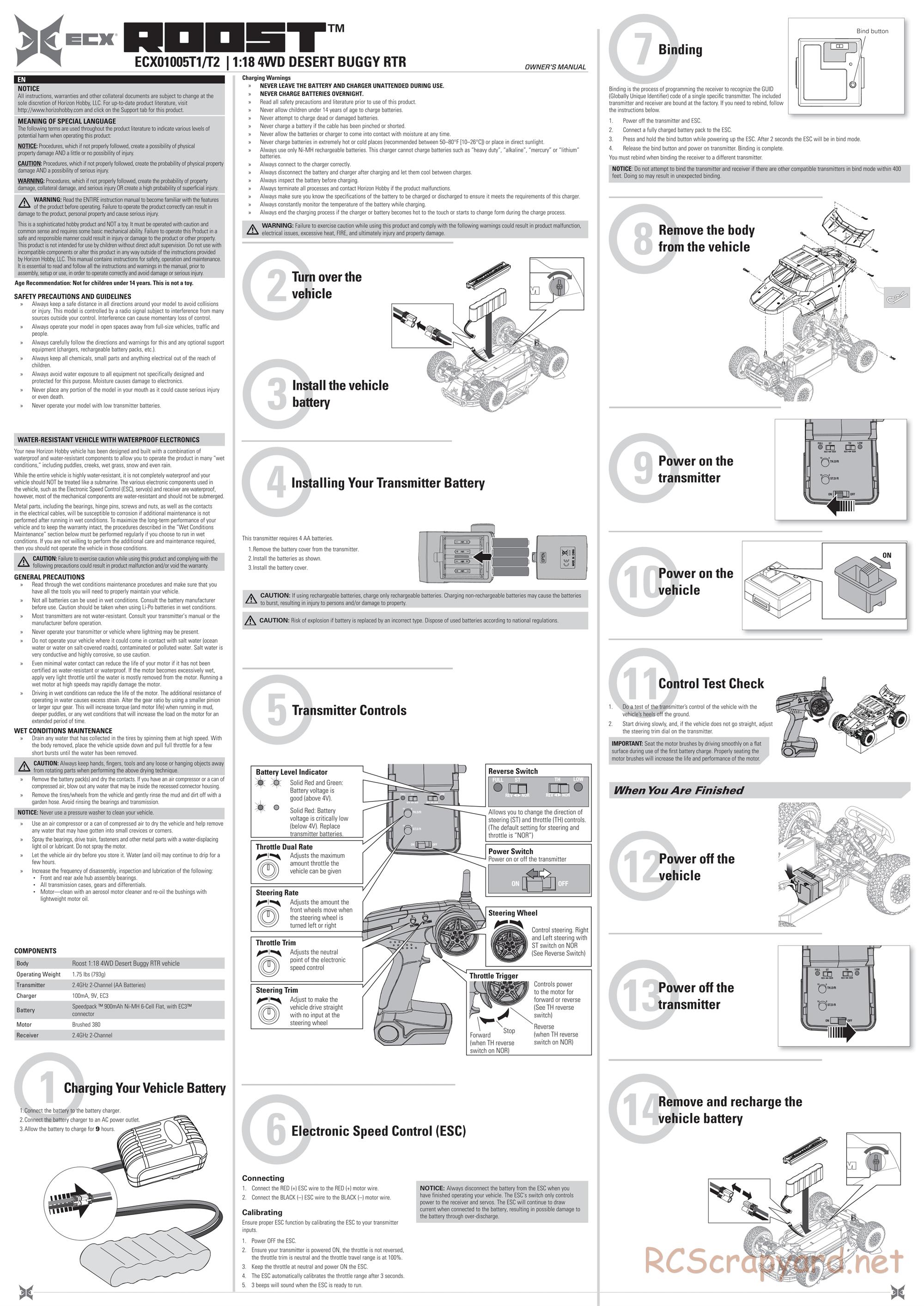 ECX - Roost 4WD - Manual - Page 1