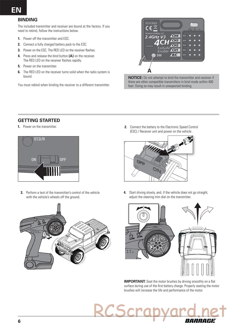 ECX - Barrage 1.9 Class 4WD - Manual - Page 6