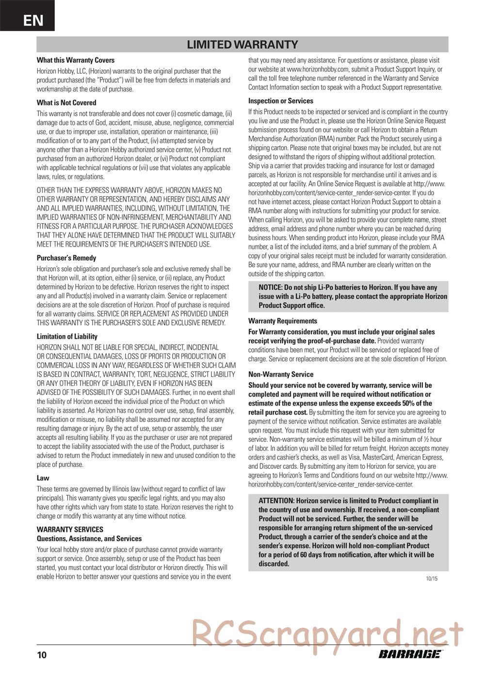 ECX - Barrage 1.9 Class 4WD - Manual - Page 10