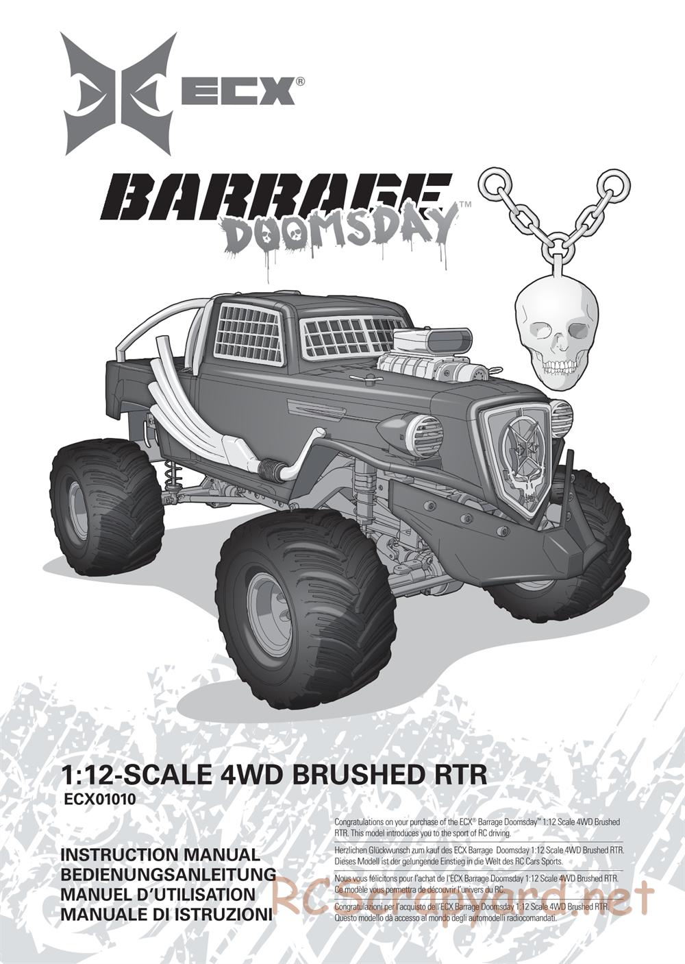 ECX - Barrage Gen2 Doomsday 1.9 4WD - Manual - Page 1