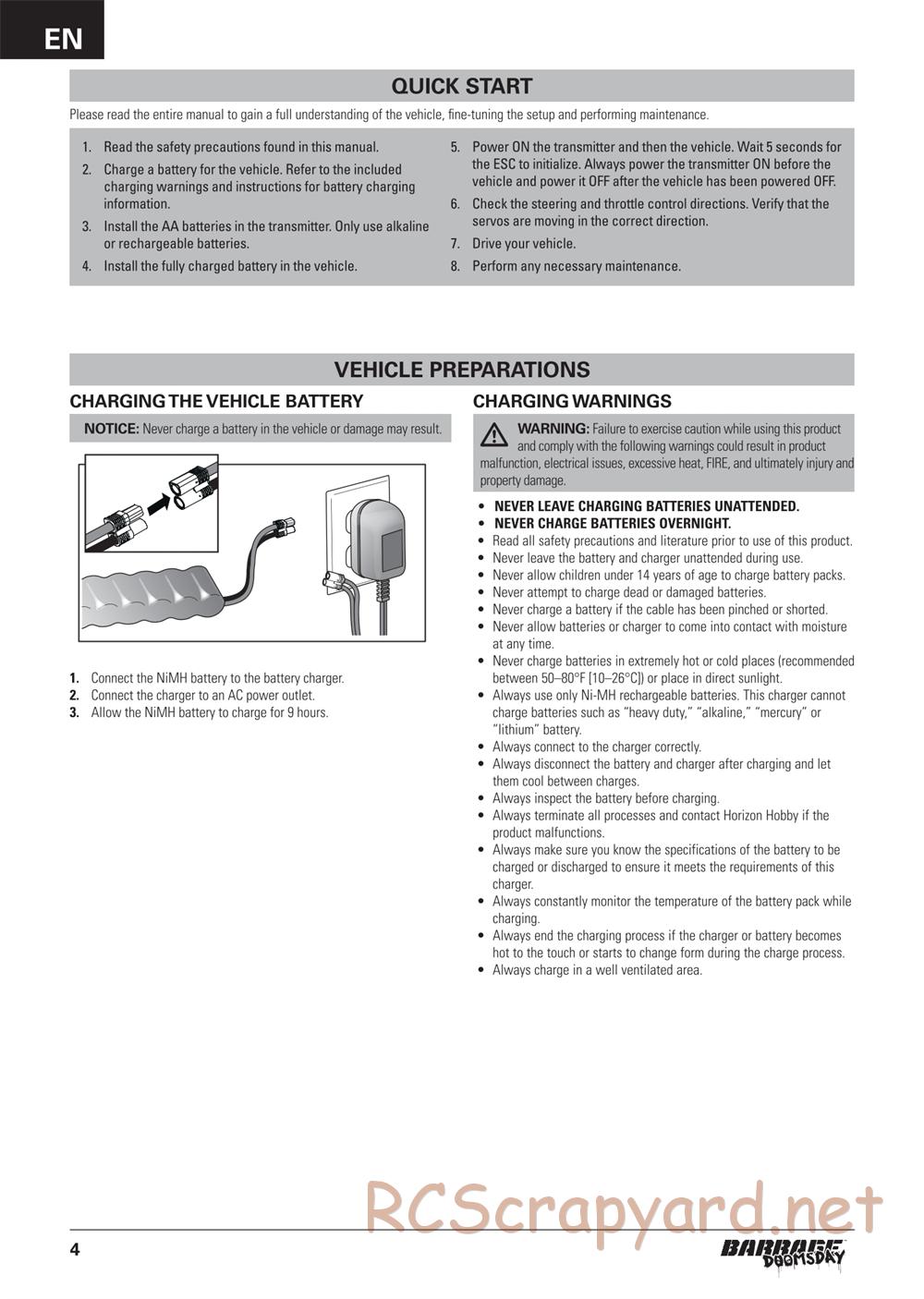 ECX - Barrage Gen2 Doomsday 1.9 4WD - Manual - Page 4