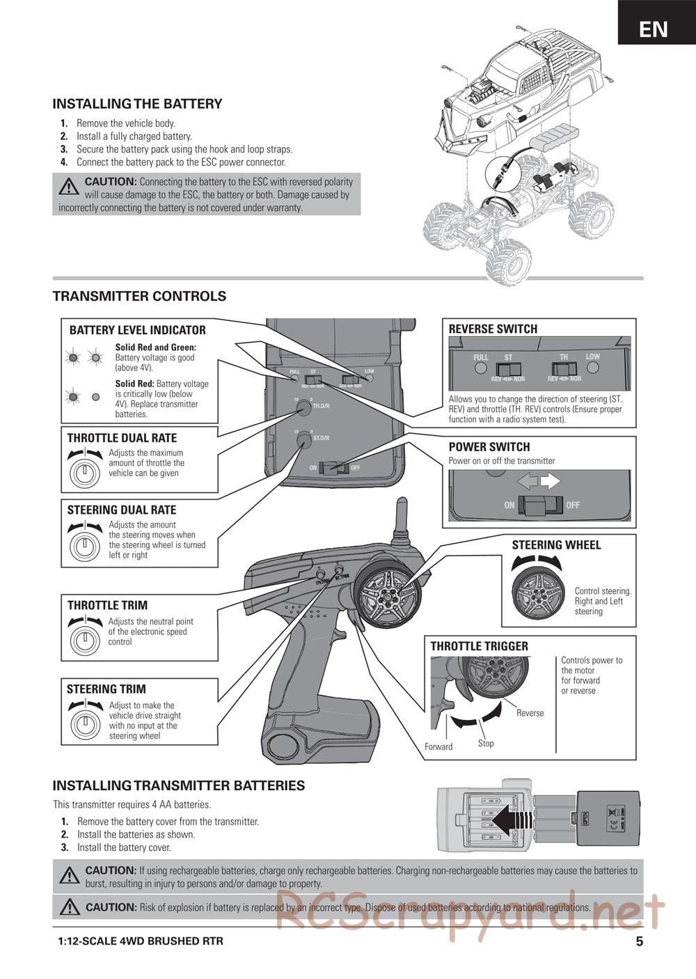 ECX - Barrage Gen2 Doomsday 1.9 4WD - Manual - Page 5