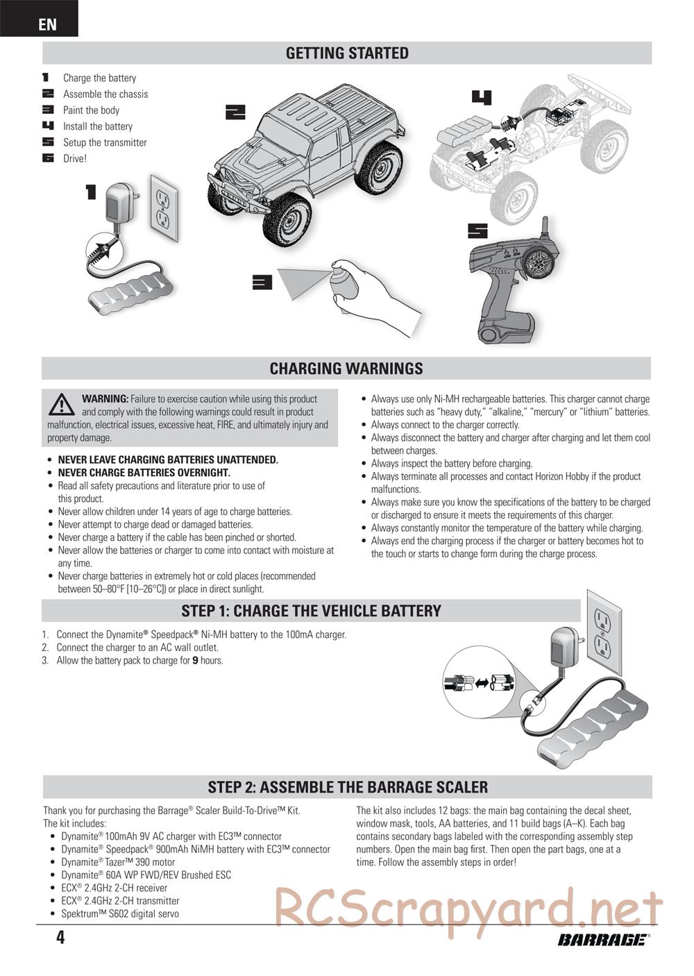 ECX - Barrage 1.9 Class 4WD Kit - Manual - Page 4